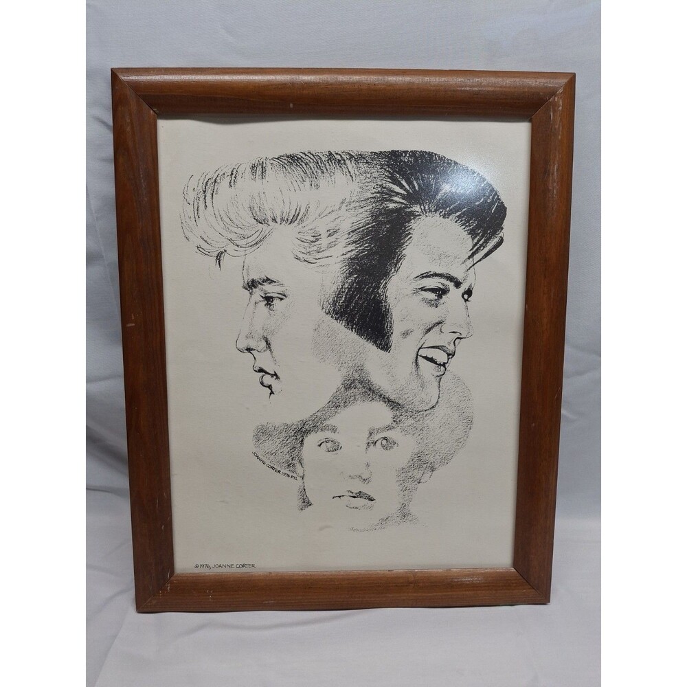 Elvis Presley "THREE FACES OF ELVIS PRESLEY VINTAGE PRINT JOANNE CORTER 1976